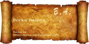 Borka Aminta névjegykártya